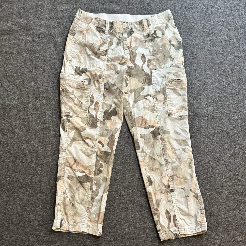 Chico's Capri Pants Women's Size 00 US Size 2 Camo Zip Pockets
